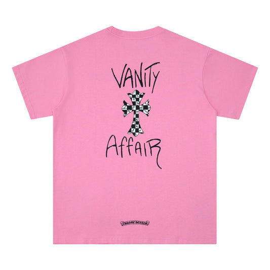 CHH Chrome Heart T Shirts Graffiti Cross Sanskrit Short Sleeve T-Shirt