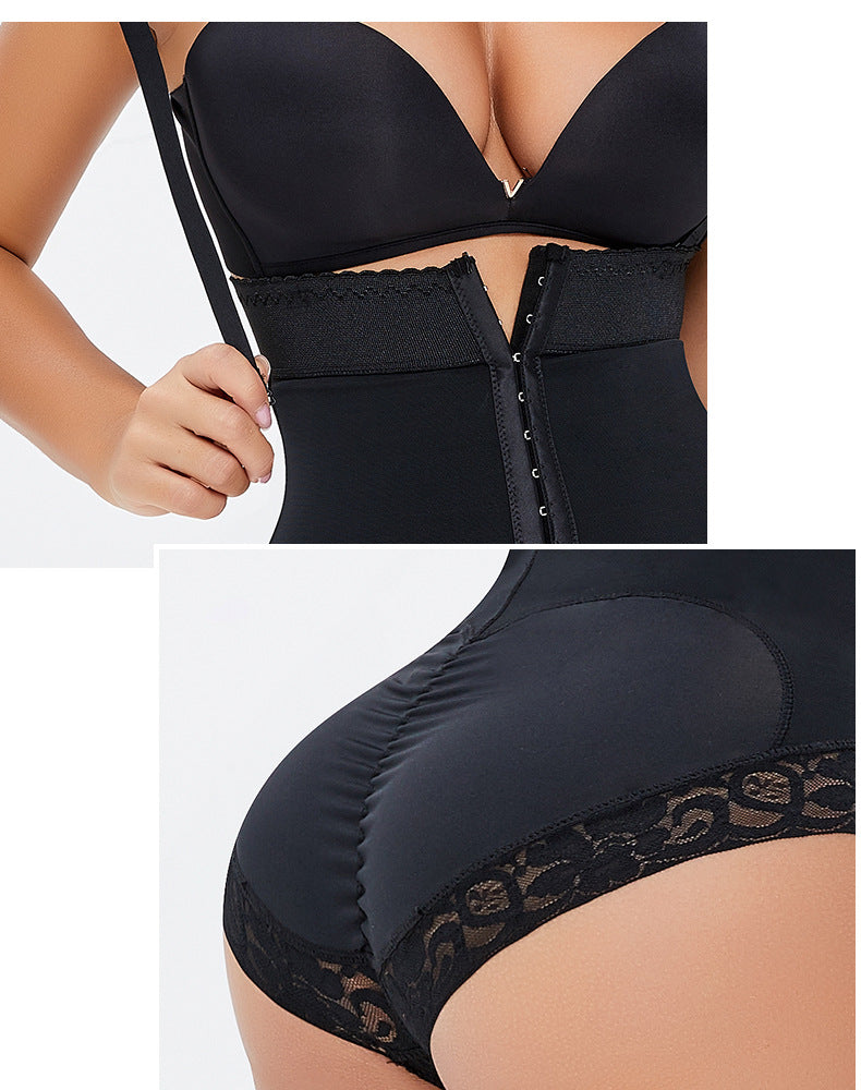 Large Size Breasted One-Piece High Waist Half Sheath Belly Contracting Hip Shaping Shorts