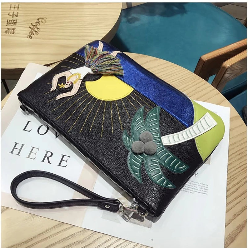 Chrome Heart Leather Bag Shoulder Crossbody Chain Bag