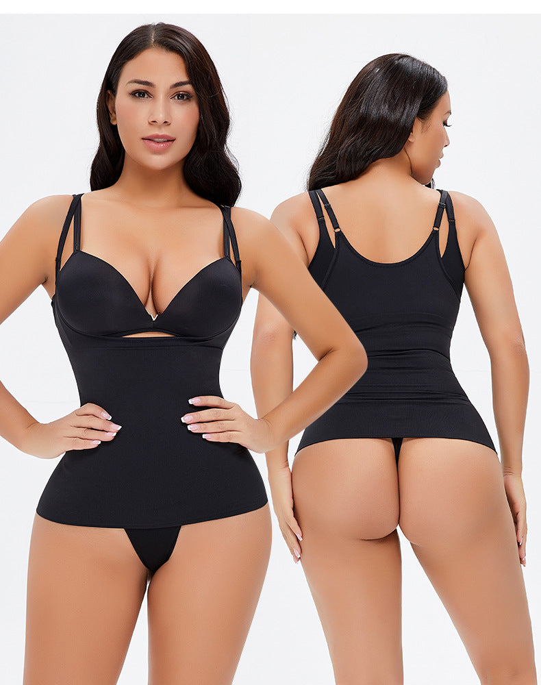 Adjustable Sling Double-Layer Waist Woven Design Feels Soft Belly Contracting Vest