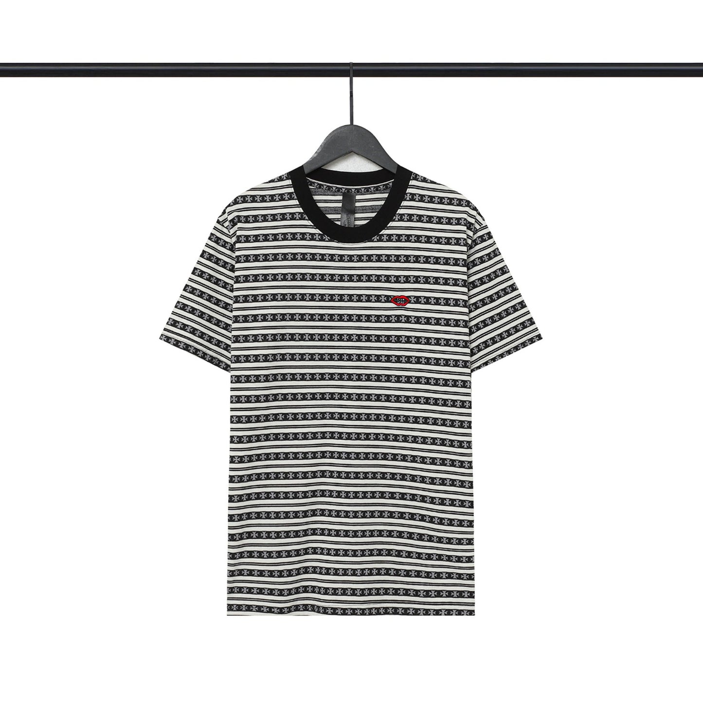 CHH Chrome Heart T Shirts Poison Home Stripe Jacquard Embroidery Short Sleeve Couple T-Shirt