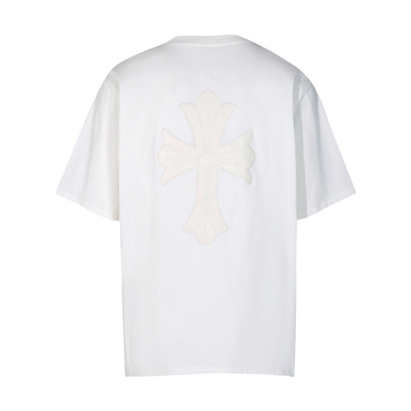 CHH Chrome Heart T Shirts Croix Cross Color Embroidery Printed Short Sleeve T-Shirt Loose