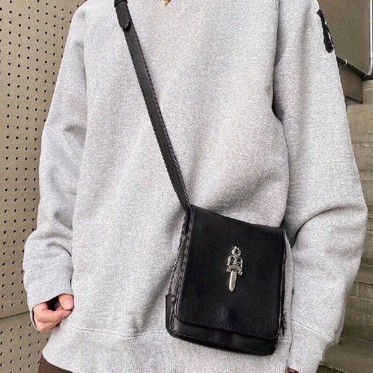 Chrome Heart Leather Bag Sword Cross