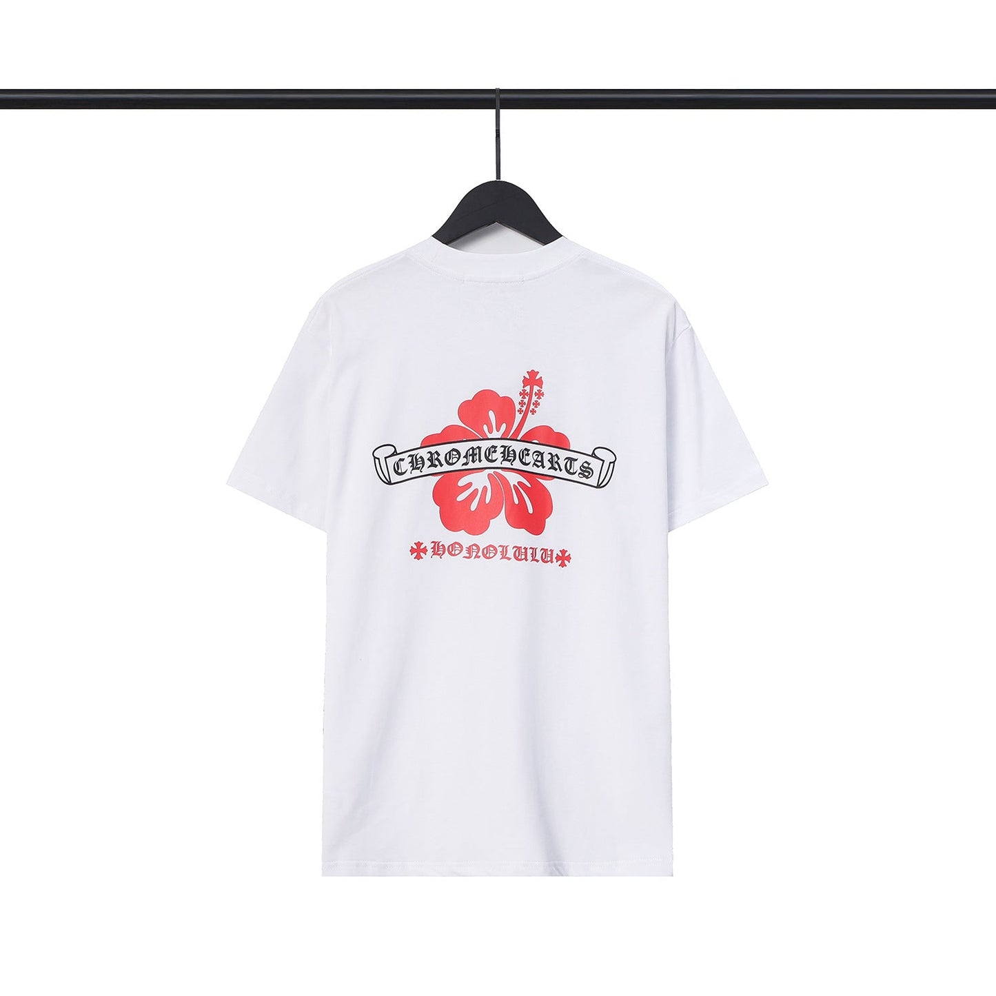 CHH Chrome Heart T Shirts CH Flower Sanskrit Casual Short Sleeve T-Shirt Loose