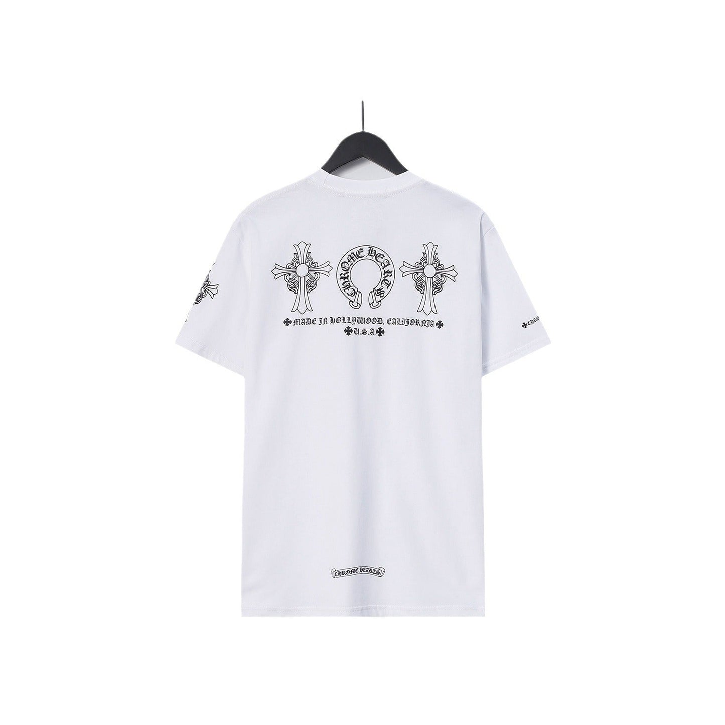 CHH Chrome Heart T Shirts Chrome Hearts Cross Sanskrit Print Short Sleeve Crew Neck T-Shirt