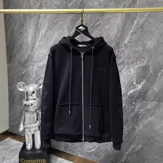 Chrome Heart Hoodie Crow CH Autumn and Winter Cross Embroidered Sweater Casual Loose