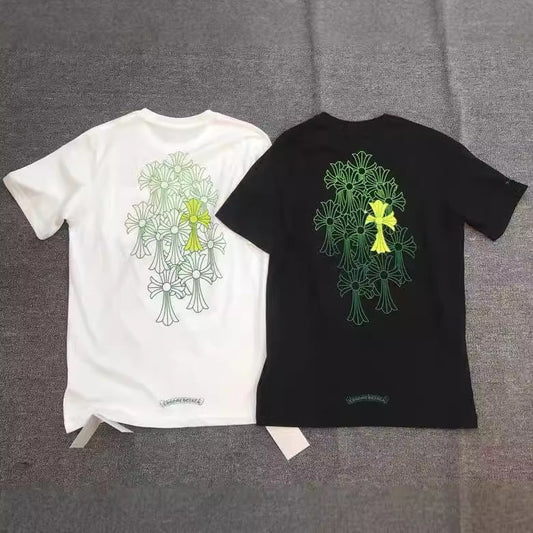 CHH Chrome Heart T Shirts CH Horseshoe Croix Cross Sanskrit Casual Short Sleeve T-Shirt