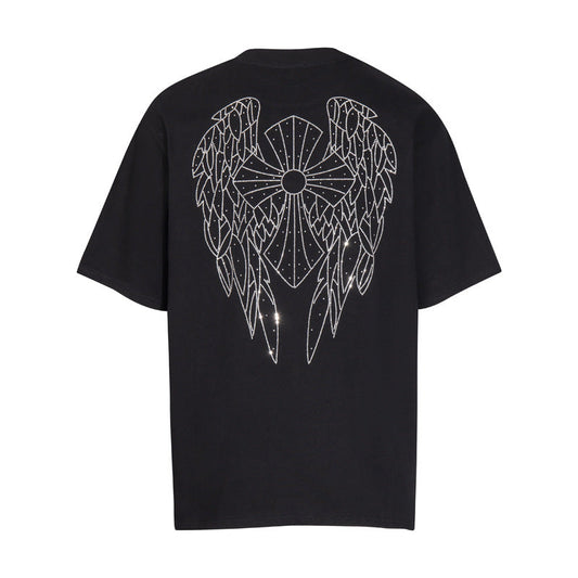 CHH Chrome Heart T Shirts T-Shirt Hot Diamond Angel Wings Cross Cotton Short Sleeve
