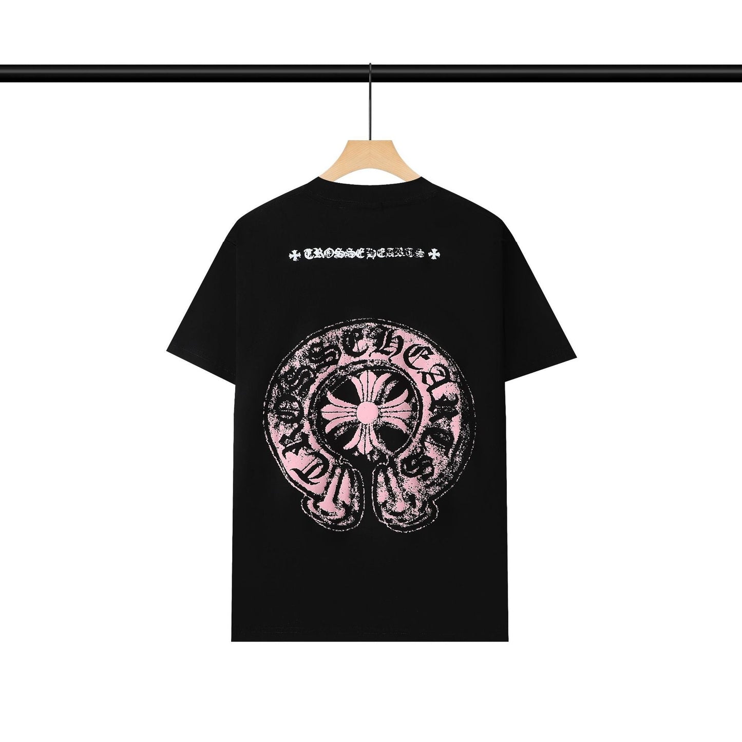 CHH Chrome Heart T Shirts Chrome Hearts Pink Sanskrit Print Short Sleeve T-Shirt