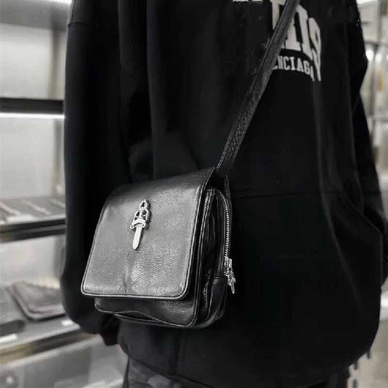 Chrome Heart Leather Bag Sword Cross