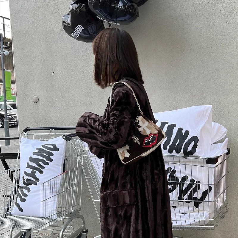 Chrome Heart Leather Bag Autumn/Winter Underarm Bag