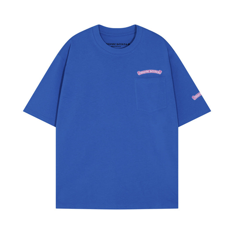 CHH Chrome Heart T Shirts Sanskrit cross print embroidery casual loose