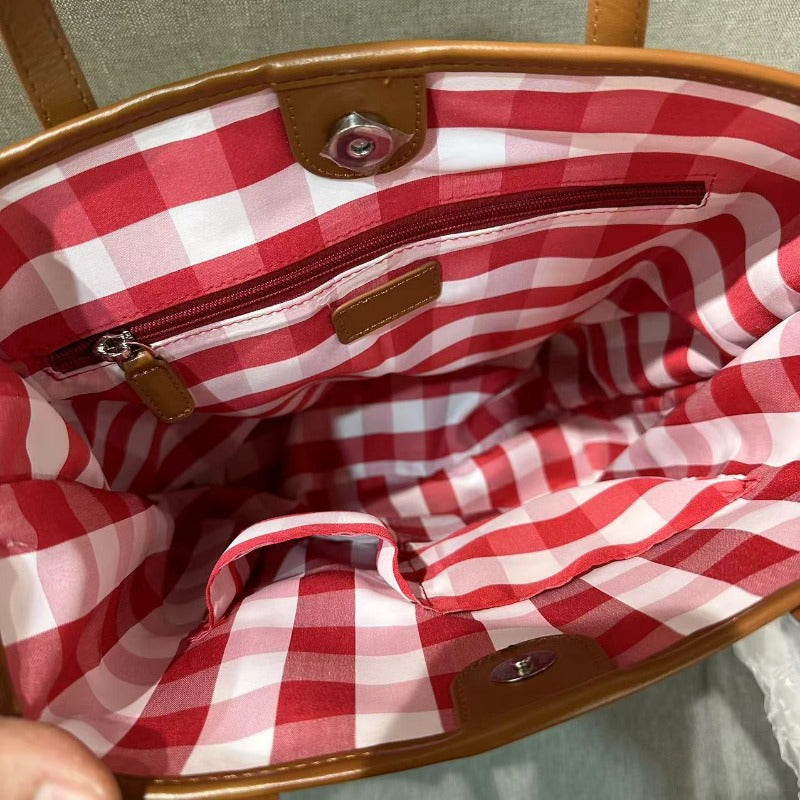 Chrome Heart Leather Bag Embroidered Cartoon Tote Bag